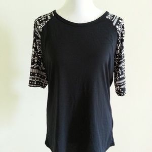 Lularoe black tunic with white design - womens 2XL